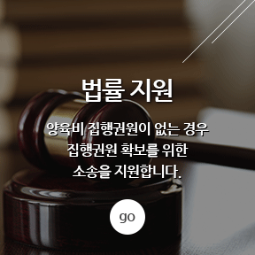 법률 지원 - 양육비 집행권원이 없는 경우 집행권원 확보를 위한 소송을 지원합니다.